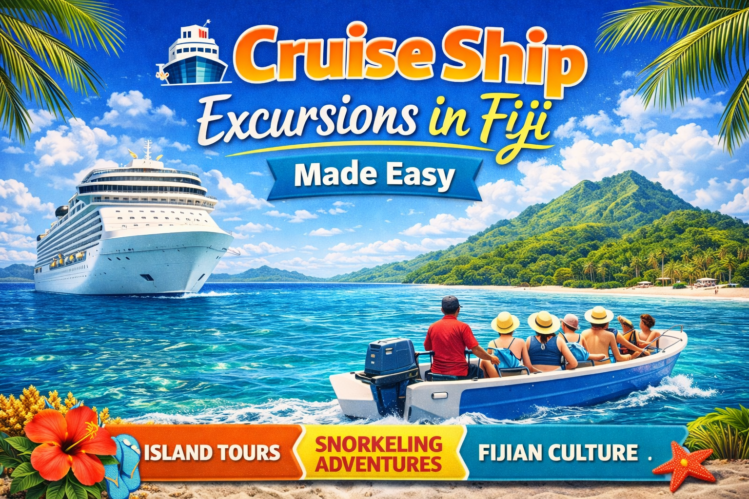 Fiji cruise shore excursion island hopping from Lautoka