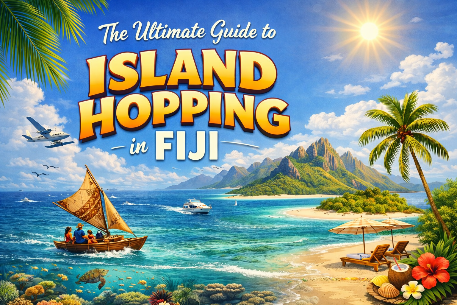 Island hopping tour in the Mamanuca Islands Fiji by water taxi